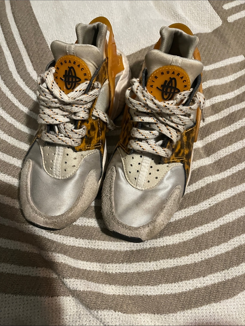 Nike Women's Huarache Sneakers - Tan & Yellow Tortoiseshell